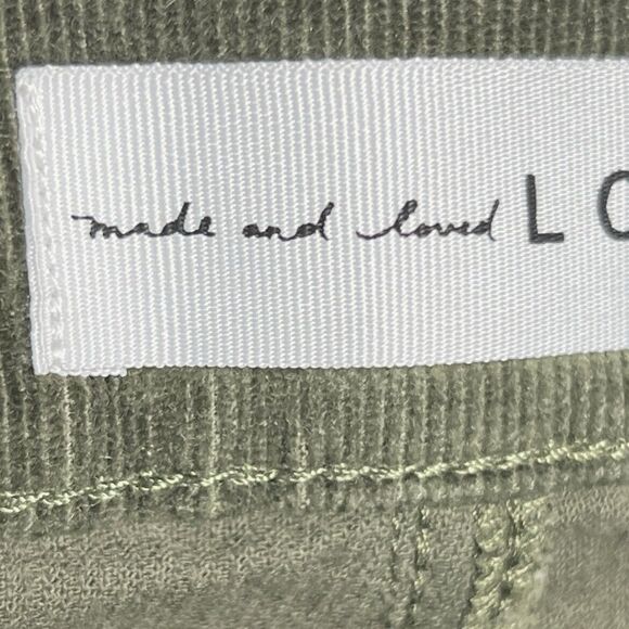 LOFT High Waist Skinny Corduroy Pants Women's 10 Green Stretch Cotton - Picture 11 of 15